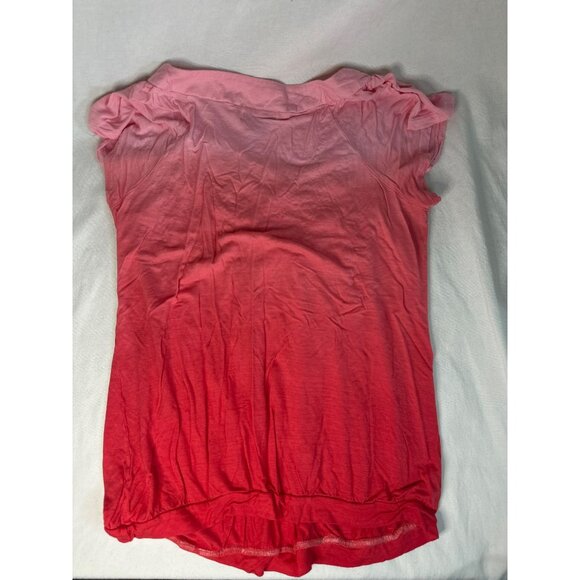 Pink Gradient Crochet Detail Womens Top By Live And Let Live Size L Ombré Boho - Picture 4 of 4